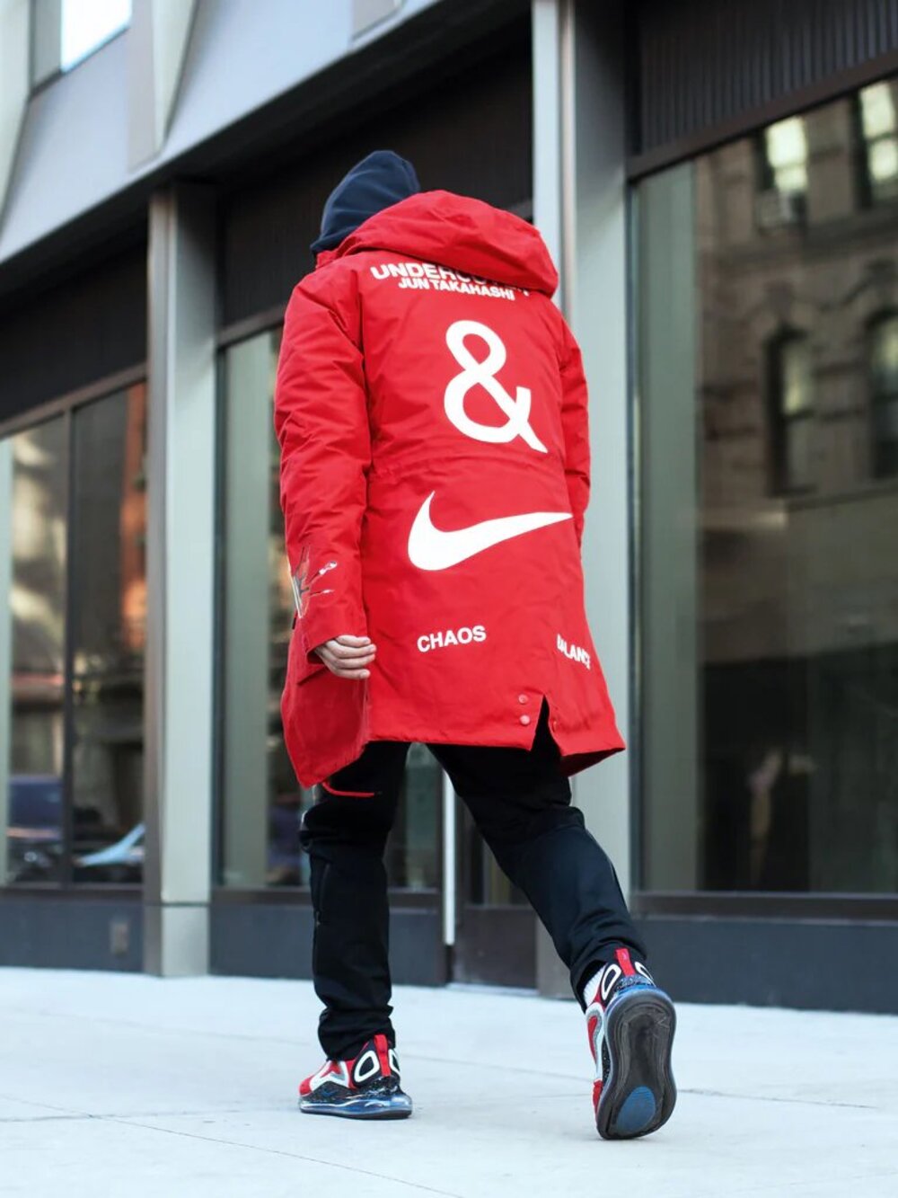 Nike x Undercover Fishtail Parka in 'Sport Red'.    Size XL